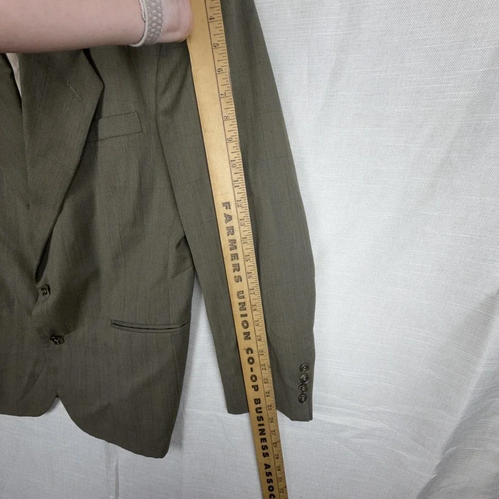 Cellini Collection Suit Jacket Mens 42 Green 2 Button Single Breasted Made USA